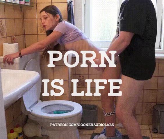 Bathroom, Caption and Doggystyle — Captions — gooning